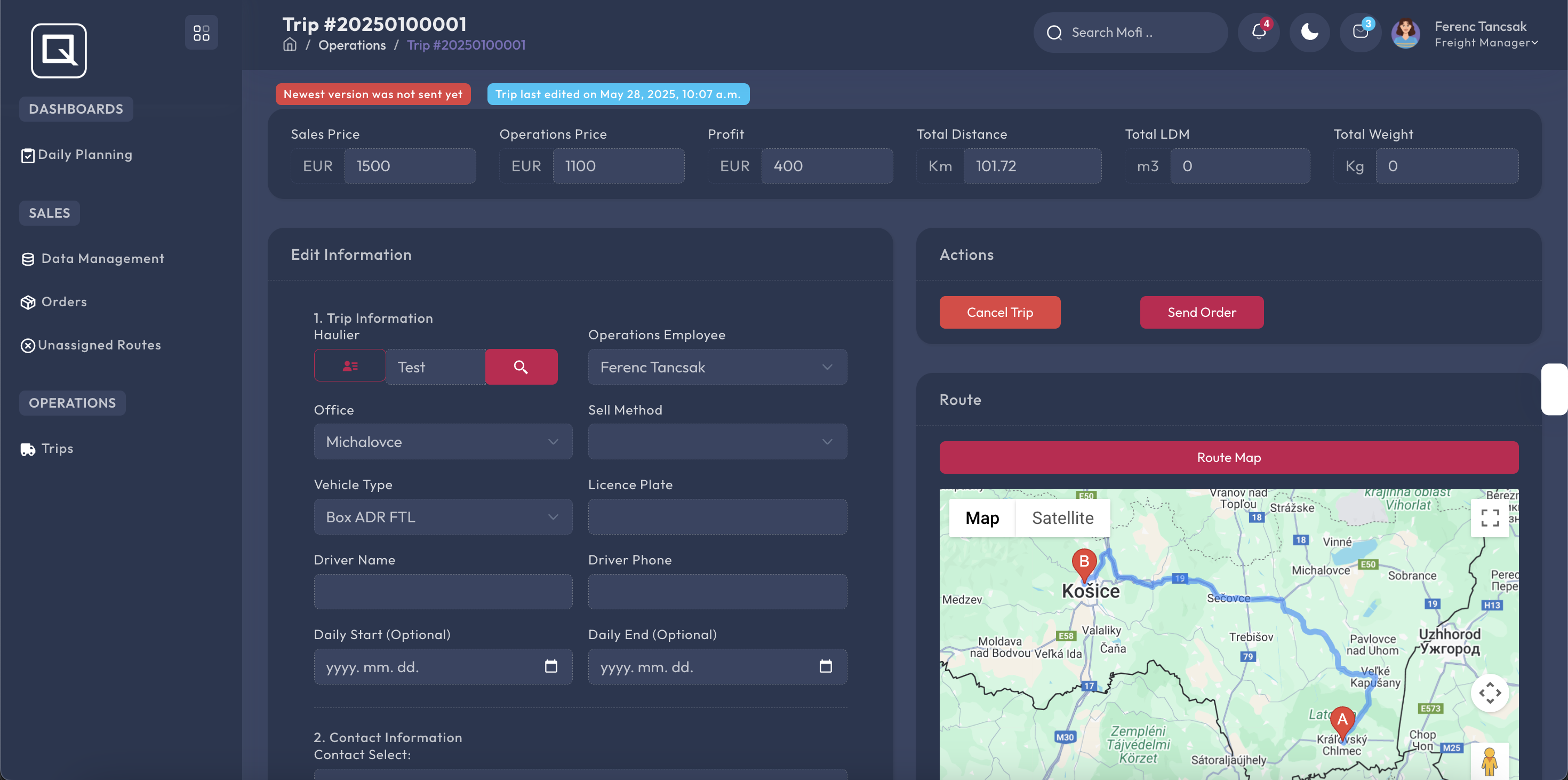 Trip Page